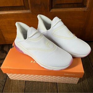 Fabletics size 9.5 white slip on sneakers.